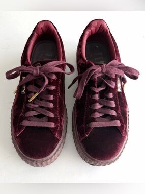 Puma Fenty Velvet Burgundy Creeper Sneakers Womens US Size 7.5